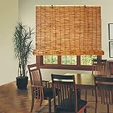 Bambus Jalousie Retro Sonnenschutz Bambusrollo Für Terrasse, Natur Schilfrohrvorhang Für Außen/Innen Breit 40-160CM Anpassbar Bambus Raffrollo