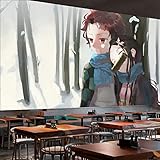 Torchic Tapeten Anime Demon Slayer Farbe 3D Hintergrund Wand Restaurant Milch Tee Café Dekoration Wohnzimmer Schlafzimmer-352 * 250(W*H)