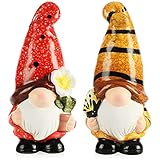 com-four® 2X Wichtel in niedlichem Design - Gartenzwerg für die Frühlings-Deko und zum Verschenken - Deko-Zwerg Raumdeko für innen und außen (2 Stück - Wichtel - klein)