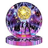 hanwen Partyzubehör für Disco, 80s 90s Dance Disco Theme Kit Birthday Hip Hop Party Tischdekoration, Disco Dance Musik bunt Neon Party
