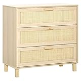 HOMCOM Schubladenschrank Beistellschrank Sideboard Unterschrank mit 3 Schubladen Kommode für Wohnzimmer Schlafzimmer MDF Natur 80 x 40 x 80 cm