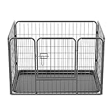 Qianruida Welpenauslauf Welpenlaufstall 91 x 61cm Hundelaufstall für Wohnung Freilaufgehege für Welpen Hunde Kaninchen - 4 Stück