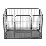 Qianruida Welpenauslauf Welpenlaufstall 91 x 61cm Hundelaufstall für Wohnung Freilaufgehege für Welpen Hunde Kaninchen - 4 Stück