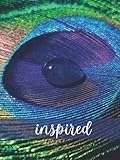 Inspired: 500 page Blank Lined Extra Large Big Book Journal Notebook Women Thoughts Coffee Table Lux Design Decor Jumbo Super Size Composition ... Love Care Soul Work XL Animal Print Peacock