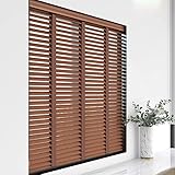 ZAQYCM Jalousie rollos fensterrollos Holzjalousien Für Innenfenster, 35 Mm Lamellen Plantagenjalousien Für Wohnzimmer, Küche, Bad Und Glasschiebetüren, Breite 85 105 125 145 cm