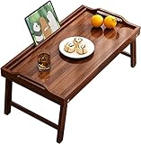 Laptop-Schreibtisch for Bett, Faltbarer Laptop-Bett-Tablett aus Bambus mit Tablet-Steckplatz und Griff, Notebook-Ständer for Sofa, Bett, Essen, Arbeiten, als Laptop-Schreibtisch-Snack-Tablett ( Size :