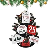 BHKC Gestaffelte Tablettschilder für Weihnachten | 7-teiliges weihnachtliches Tablett-Dekorationsset im Landhausstil | Mini-Etagen-Tablett-Dekoration für Küche, Esstisch, Theke, für visuelles