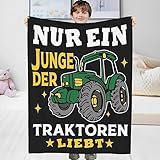 RESPRO Kleinkind Decken für Kinder Jungen mit Traktor Muster, Seide und weiche Wurf Decke zum Nickerchen in der Schule oder Bett, Traktoren Geschenke für Jungen Geburtstag Weihnachten (150x200 cm)