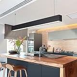 FOOC Hängelampe büro 25W 2600lm 4000K Aluminium höhenverstellbar Pendelleuchte büro LED hängeleuchte Esstisch esszimmer industrial hängelampen (Schwarz)…