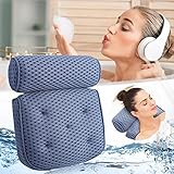 Badewannenkissen, Luxus Badewanne & Spa-Kissen mit -Air-Mesh-Technologie und 7 Saugnäpfen. Stützfunktion für Kopf, Rücken, Schulter, Nacken. Geeignet für Badewannen, Whirlpools und Home Spa