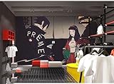 Tapeten Anime NARUTO Farbe 3D Manga Kleidung Restaurant Milch Tee Shop Café Dekoration Hintergrundwand-312 * 219(W*H)
