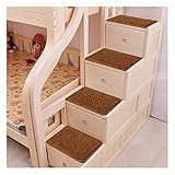 6 Stück Treppenstufen für Holzstufen, Stufenmatte für Etagenbett-Seitenleitermatte, Kinder-Kletterleiter, doppelschichtiges Bett, rutschfeste Trittleiter-Fußmatte, rot, 40 x 24 cm (Kaffee 45 x 35 cm)