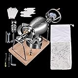 ZAYEN Premium Hand Popcorn Maschine, Home Small Steel Grain Verstärker Vintage Nostalgic Mini Popcorn Pops,High Pressure Popcorn Maker Machine, Griff Gas Heizung Slow Boost,304 Stainless