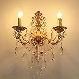 PaRfco Goldkerzen-Wandleuchte, Vintage-Waschtisch-Wandleuchte, Wandleuchte im europäischen Stil, Vintage-Kopfteil-Lampen, Tür-Wohnzimmer-Schlafzimmer-Dekor-Wandleuchter