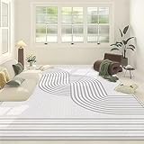 DJHWWD Outdoor Couchtisch Wohnzimmer Teppich Grau Minimalist Isches Muster Mit Nadel Streifen Schlafzimmer Anti-Milben Mädchen Teppich Kinderzimmer 160X200Cm Rugs for Bedroom 5Ft 3''X6Ft 6.7''