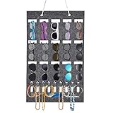 moonlux Tasche zum Aufhängen der Brille, Filztasche, 15 Slots Filz Tuch Wandtasche Hängen Brillen Display, 9 Slots Schlüsseltasche