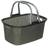 Rival Einkaufskorb Rattan, PP, anthrazit (14), ca. 48 x 29 x 24 cm - 18 Liter