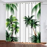 AOKLEY 3D Vorhänge Kinderzimmer Regenwald Vorhang Blickdicht 2Er-Set Druck Gardine Polyester Thermovorhang Lichtdicht Für Schlafzimmer Kinderzimmer Wohnzimmer Dekoration 140(B) X160(H) cm