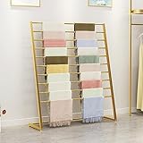 ZZYYZZ Seidenschal-Ausstellungsständer mit großer Kapazität, bodenstehendes mehrschichtiges Mehrzweck-Aufbewahrungsregal, platzsparend, Gold, für Zuhause/Garderobe/Einzelhandelsgeschäfte,150x40x145cm