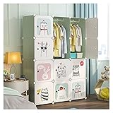 OUYOXI Kleiderschrank, tragbarer Kleiderschrank, Kombinationsschrank, modularer Schrank, großer kombinierter Aufbewahrungsschrank, 12 Würfel, 110 x 36,5 x 145 cm, Garderobenständer
