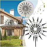 OUSIKA Hof-Windspiel aus Metall, magische Dekorationen, Garten-Windmühlen im Freien, for Zuhause, Garten, Hof, Außendekoration, golden Windfahne (Color : Colorful)