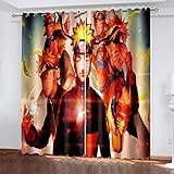 OUSIKA Vorhang Blickdicht Ösen 3D Animierter Cartoon-Junge Polyester Mit 3D-Druck, Für Schlafzimmer, Geräuschreduzierung 2 Stück 220x210 cm Verdunkelungsvorhang, Blickdichte Vorhänge Wohnzimmer Deko