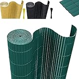 XMTECH PVC Sichtschutzmatte Sichtschutzzaun Wetterfest 160 * 500cm Grün Sichtschutz Zaun PVC Zaun Windschutz für Garten, Balkon & Terrasse