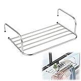 Balkon Wand-Trockner Edelstahl, Verstellbarer Hängetrockner, Praktisch Heizkörper-Wäscheständer, Balkongeländer, Heizkörper, Bad, Hängender Wäschetrockner, Silber 40 X 38 X 18 Cm ( Color : Silver , Si