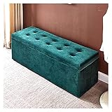 Schuhschrank Home Storage Ottoman Sitzbank,Premium Velvet Gepolstertes Ende des Bettsofas Sitz mit Lagerung,Wohnzimmer Eingang Komfortable Resting Fußbank Schuhbank Grün 80x40x40cm