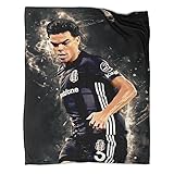 HYQHYX Fußball Decke Spieler 3D-Druck Faserdecke Frauen Männer Mädchen Jungen Vier Jahreszeiten Superweiche Bequeme Plüschdecke Sofa Schlafsofa Büro 40x50inch(100x130cm)