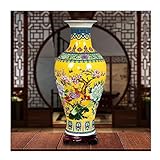 Dekorative Vasen Jingdezhen Antike Emaille Große Bodenvase Keramik Europäischer Stil Chinesische Wohnzimmer Dekoration TV Schrank Vase Bauernhaus Vase (Farbe: M) (C)