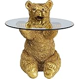 Kare Animal Bear Gold Ø40cm Beistelltische, Glas, 49x41x56cm