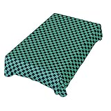 IUBBKI Tischdekoration für Party, grün und schwarz kariert, rechteckig, Polyester, Tischdecke, rechteckiger Tisch, 152,4 x 228,6 cm, für Abendessen Tischdekoration