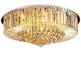 wanwanper Kristall Kronleuchter, Kronleuchter Modern Kristall Leuchte, Kristall Deckenleuchte mit drei Farbtemperaturen, Aufhängung Pendelleuchte für Esszimmer Schlafzimmer Wohnzimmer