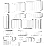 Daweglop Organizer für 18 Stück getrennte Schubladen, Organizer für rutschfeste Schubladen, Aufbewahrungsbox für Schubladeneinsatz transparent