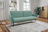DOMO. collection Schlafsofa Salta, 2 Sitzer Sofa mit Schlaffunktion, Schlafcouch, Gästebett, 200x120 Liegefläche, Mint, 230x95 cm
