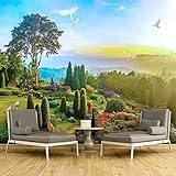 Individuelle Fototapeten 3D Idyllische Landschaft Waldwiese Fototapeten Wohnzimmer Tv Sofa Schlafzimmer Arbeitszimmer Dekor Abziehen Und Aufkleben Wandfoto Abnehmbare Wandposter Selbstklebende Wandku