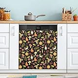 Gartenzwerge Aquarell Geschirrspüler Magnet Abdeckung Kühlschrank Panel Aufkleber Deko für Schrank Küche Waschküche Geschenk 58,4 x 66 cm