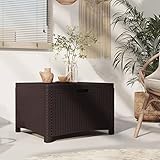 Homgoday Gartenboox Aufbewahrungsbox Gartentruhe Auflagenbox Gerätebox Kissentruhe Mehrzwecktruhe Kissenbox für Balkon Outdoor Garten 60x54x41 cm Rattan Braun