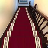 Treppenmatten Non Slip 5Pcs Treppenteppich Kleine Stufen 80x24+3CM Treppenteppich Braun Rechteckig Stufenmatten Selbstklebend, für Kinder, ältere Menschen und Haustiere