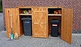Promadino Mülltonnenschrank 3-türig 358/05 Mülltonnenbox honigbraun Holz NEU
