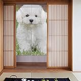 DANLIM Bichon Frisé Verdunkelungsvorhänge, Set mit zwei Paneelen, 86,4 x 142,2 cm, Ösen, Wohnzimmer, wärmeisoliert