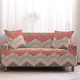 Sofa Überzug Vintage Gestreift Braun Sofabezug Stretch Elasthan Couch überzug Abnehmbare Waschbar Sofa Cover Sofaschoner rutschfest Moderne Couchbezug Universal Sofahusse 1 Sitzer