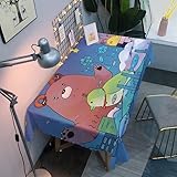 Cartoon Weiß Rosa Tischdecke für Tisch Rechteckige Tischdecke Weich und für Küchenparty Dekoration AB9 90x140cm