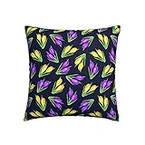 Kissenbezug Aquarell Gelber Lila Krokus Kissenhülle Vintage Kissenbezugen Luxus Werfen Sie Kissenbezüge 45X45Cm Für Outdoor Büro Patio