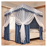 BUJOG Moskitonetz, schattierender Bettvorhang, Himmelbett-Baldachin mit Ständer, Prinzessinnen-Vorhänge, Baldachin für Mädchen, King-Size-Bett (Größe: 2 x 2,2 m/6,6 x 7,2 Fuß, Farbe: B.)