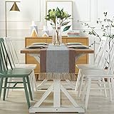 Abwaschbare Tischmatte, einfarbig, rechteckiger Tischläufer mit Quasten, für moderne stilvolle Hochzeit, Party, Urlaub, Tischdekoration, hitzebeständig, rutschfest, blau/grau, 38 x 240 cm