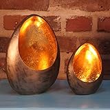 Casa Moro Orientalische Wand-Windlichter 2er Set Bodhi innen Gold außen Anthrazit | 2 Metall Kerzenhalter oval stehend & zum Aufhängen | Marokkanisches Hänge-Windlicht | Tisch Deko Ramadan | WLE1611