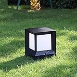 LED-Solar-Stigma-Pollerleuchte aus Aluminium für den Garten, Landschaft, Rasen, für den Außenbereich, Vintage-Victoria-Glaslaterne, Villa-Park-Säulenlampe, wasserdichte Villa, Türpfosten, Zaunsäule,