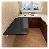 WBBML Schwimmender Schreibtisch, Wand Klapptisch mit Metallhalterung Abgerundeten Ecken für Balkon, Garage, Küche (Farbe : Schwarz, Size : 120x50cm)